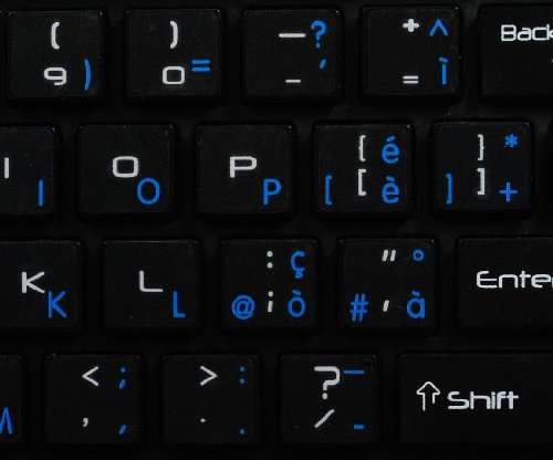 Apple Italian Sticky Labels for Keyboard with Blue Lettering Transparent for Desktop, Laptop and Notebook 4