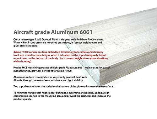 LIM'S Quick Release Camera Tripod Dovetail Plate for Nikon P1000 3