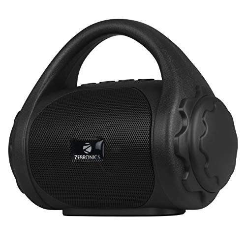 ZEBRONICS (Renewed) Zeb-County Bluetooth Speaker with Built-in FM Radio, Aux Input and Call Function (Black)