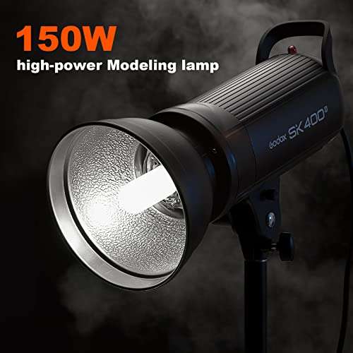 Godox SK400II Strobe Flash Light 400Ws with Standard Reflector, GN65 5600K 2.4G Studio Photo Strobe Monolight Light for Studio Shooting with 150W Modeling Lamp(Bowens Mount) 2