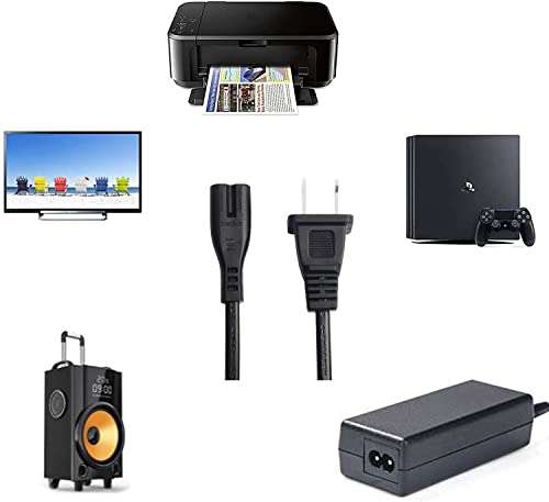 AC Power Cable 2 Prong Plug Cord Compatible with Samsung Philips Toshiba LG Sony Sharp Panasonic LED Flat TV Sky Box Sky Plus+ HD Box 3