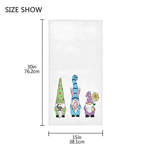 Easter Colorful Eggs Soft Hand Towels 30x15,Decorative Spring Bird Flower Fingertip Kitchen Dish Towels Washcloth for Bathroom, Hotel, Gym and Spa 3