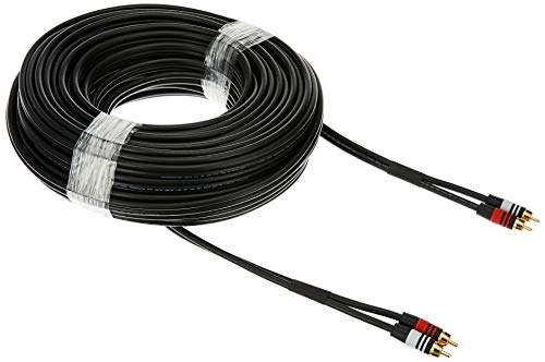 Monoprice Premium RCA Cable - 100 Feet - Black | 2 RCA Plug to 2 RCA Plug, Male to Male, 22AWG 1
