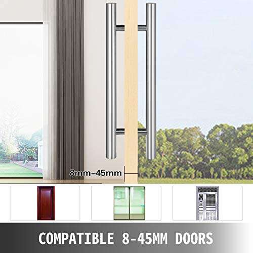 VEVOR Ladder Style Door Handle 47.2" Length Stainless Steel Door Handle Heavy-Duty Ladder Style Push Pull Handles Push-Pull Door Handle Barn Door Handles for Solid Wood Glass Steel Doors Back-to-Back 5