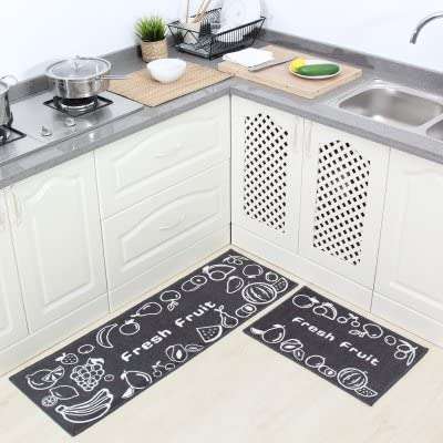 WorldCare® 2Pcs Modern Kitchen Cheaper Anti-Slip Area Rugs Living Room Balcony Bathroom Carpet Set Doormat Bath Mats : Style 8 1