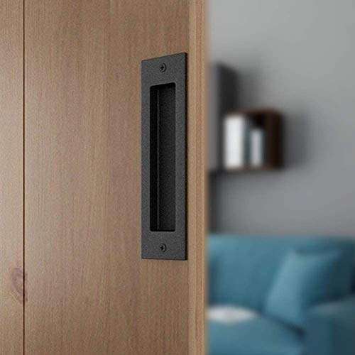 Dpprdl Door Handles Hardware Gate Sliding Barn Finger Accessories Door Handle Easy Install Rustproof Home Matte Closet Embedded S (Color : Black) 3