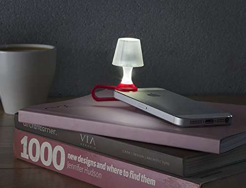 Peleg Design Luma Smart Mobile Phone Night Light, Tiny Lampshade Clip on Phone Flash Led Light Holder, Red 4