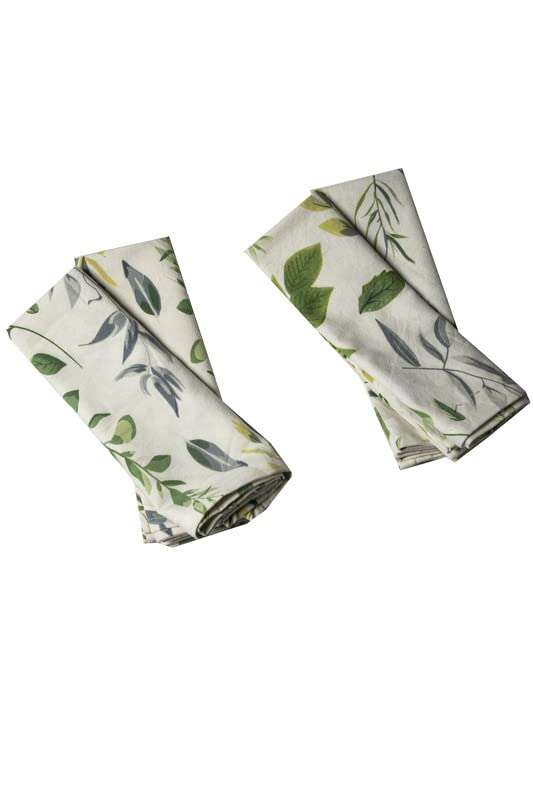 CONTRAST LIVING Unika Hand Block Printed Kitchen Towel/Dish Towel/Hand Towel Multi Color Set of 4 Pcs 4