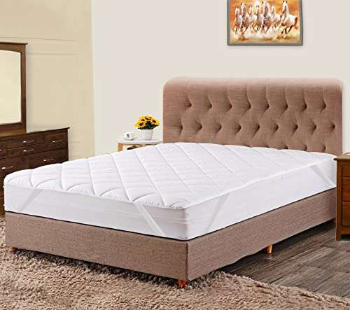 CRAZY WORLD Quilted Waterproof 150GSM Hollow Fiber Mattress Protector-Queen Size, 48 * 72 2
