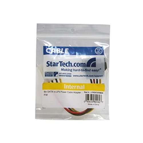 StarTech.com 6in SATA to LP4 Power Cable Adapter - F/M - Power adapter - SATA power (M) to 4 pin internal power (F) - 5.9 in - black - LP4SATAFM6IN 4