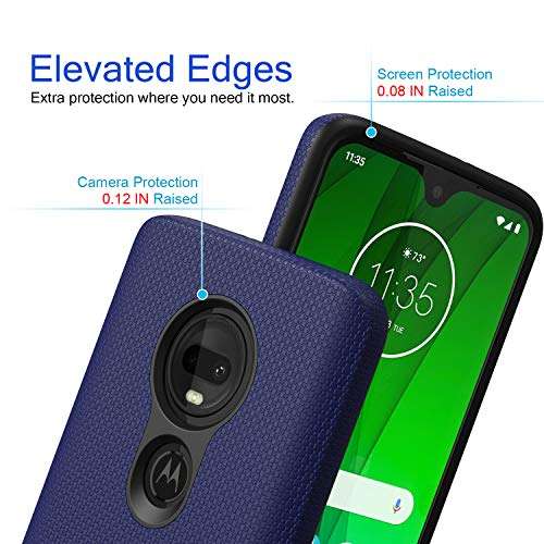IPASON Moto G7 Case,Motorola G7 Case, Dual Layer Light Durable Scratch Anti Shockproof Protective Cover for Motorola Moto G7 - Navy Blue 6