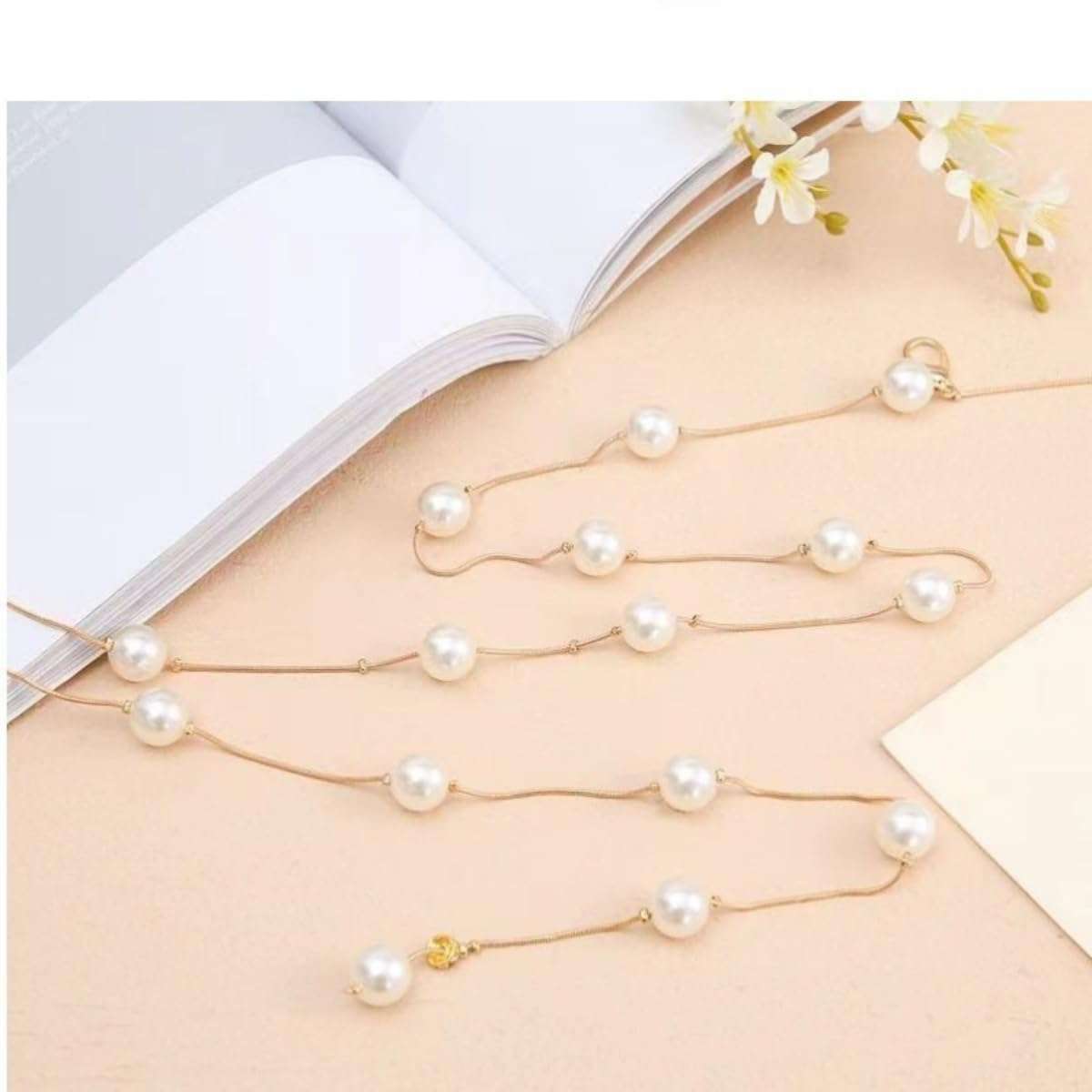 Generic Gold Pearl Body Chain, Waist Line Faux Pearl Body Chain, O/S 4
