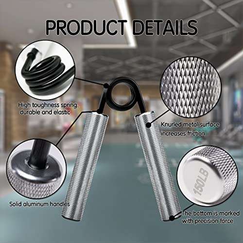 Xzyppci Hand Gripper Set,Heavy Grippers, Grip Strength Trainer 3 Pcs 4