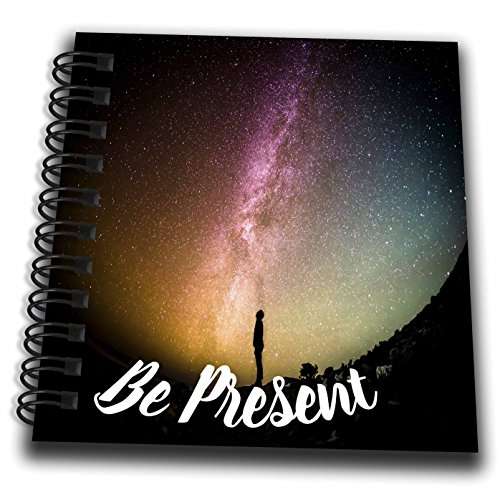 3D Rose Be Present Photograph of A Man Looking at The Galaxy Mini Notepad, 4" x 4" 1