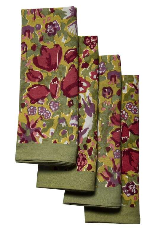 CONTRAST LIVING Milan Hand Block Printed Kitchen Towel/Dish Towel/Hand Towel Multi Color Set of 4 Pcs 5