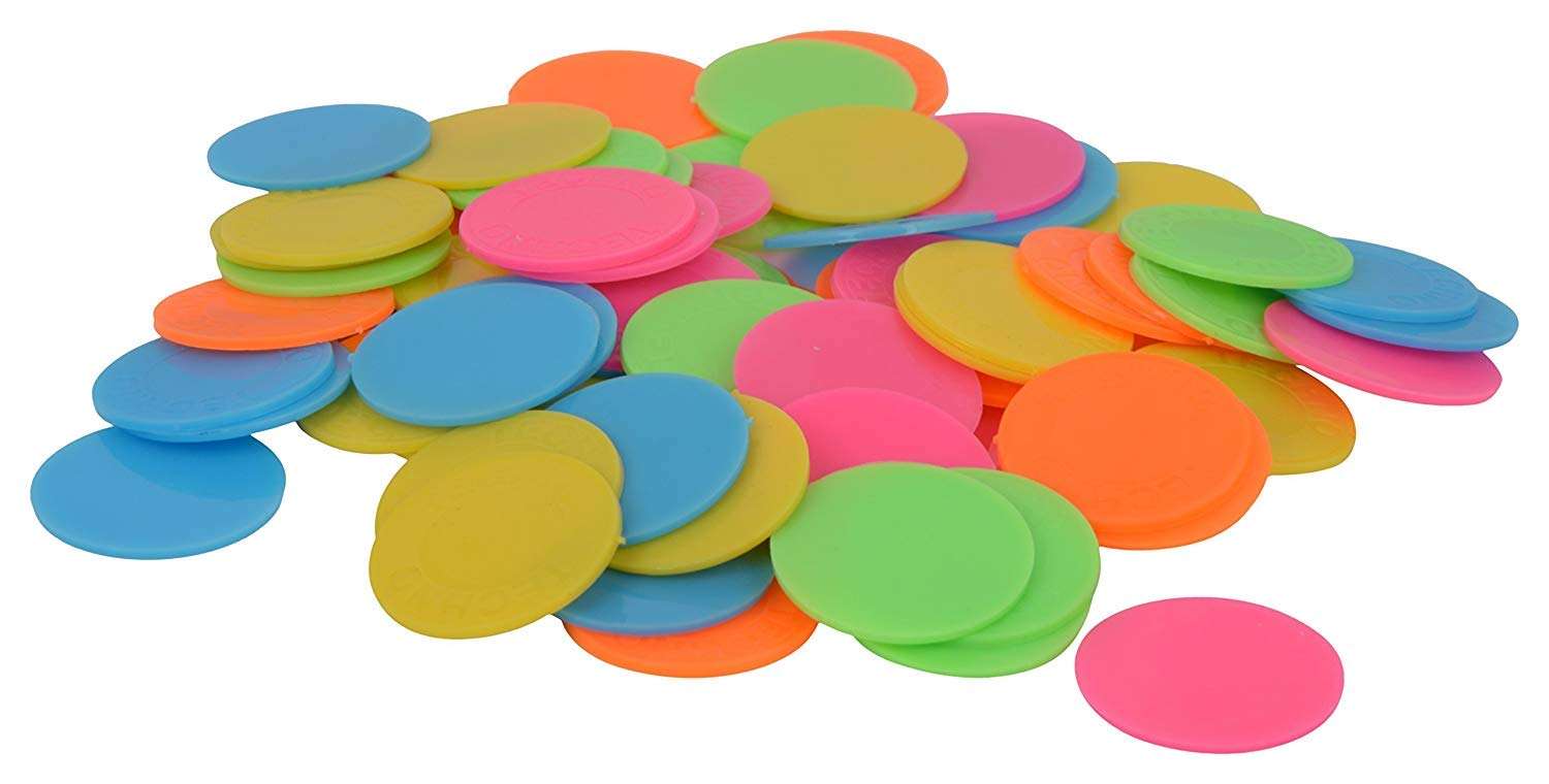 E Shopping Plastic Plain Coin 500 Pieces (Multicolour, 5 x 2 x 5 cm) 3