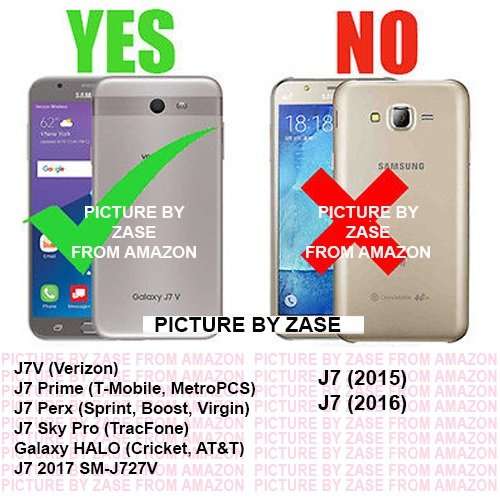 ZASE Compatible with Samsung J7 V, Galaxy J7 Prime, J7 Perx J7 Sky Pro Wallet Pouch Folio PU Leather Case w/[Kickstand] Card Slot For Galaxy J7 (2017), J7V, J7 Perx, J7 Sky (Hot Pink Butterfly Flower) 2