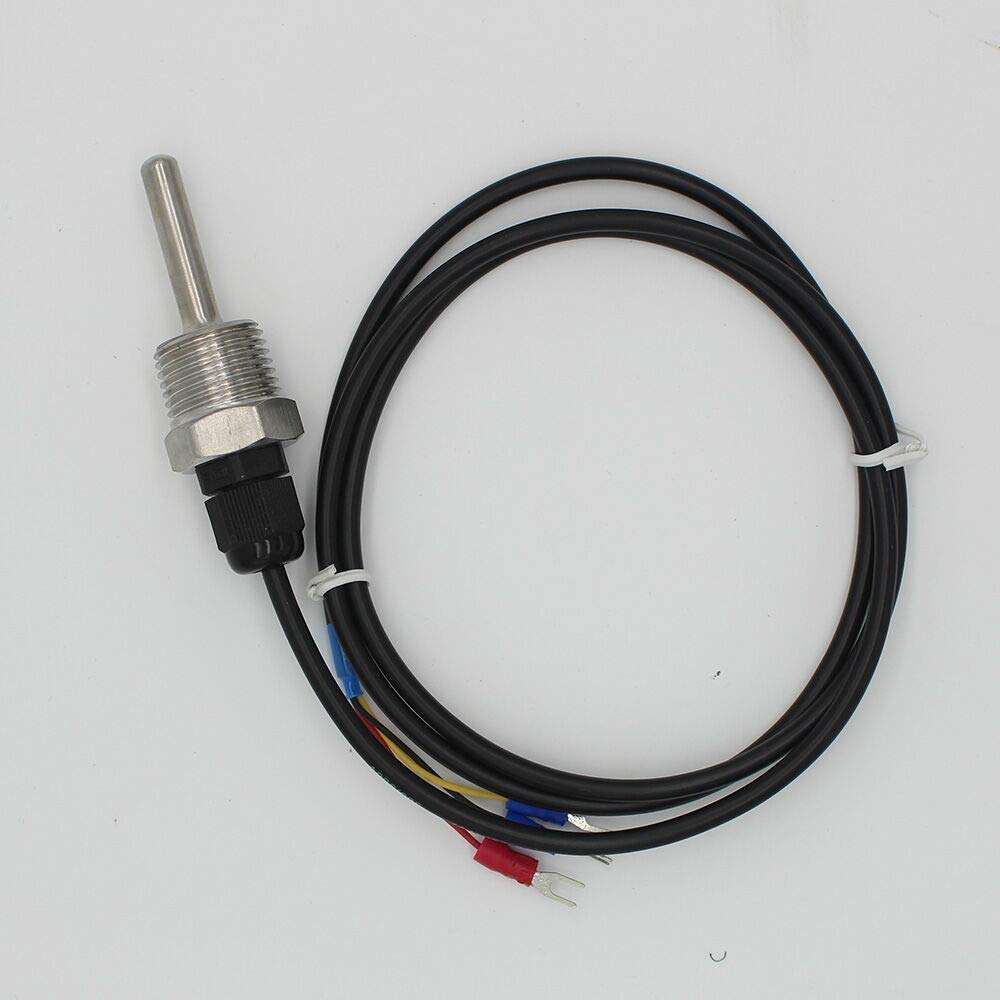 Xucus 1x PT1000 304 Housing Platinum Resistance Temperature Sensor G1/2 Thread Probe Dia=7mm 1m 3core Wire Stainless Steel L30-150mm - (Color: L 100mm) 3