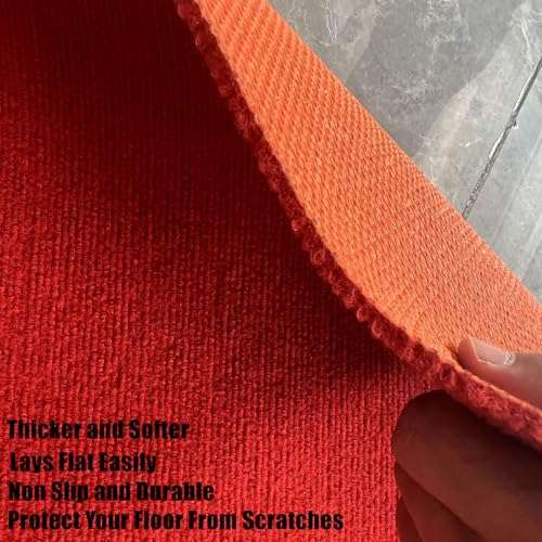 Red Carpet Runner for Party Thick, 3x10 ft Reusable High Traffic Floor Mat with Non-Slip Backing, Heavy Duty Runner Rug for Weddings, Proms, Events 4