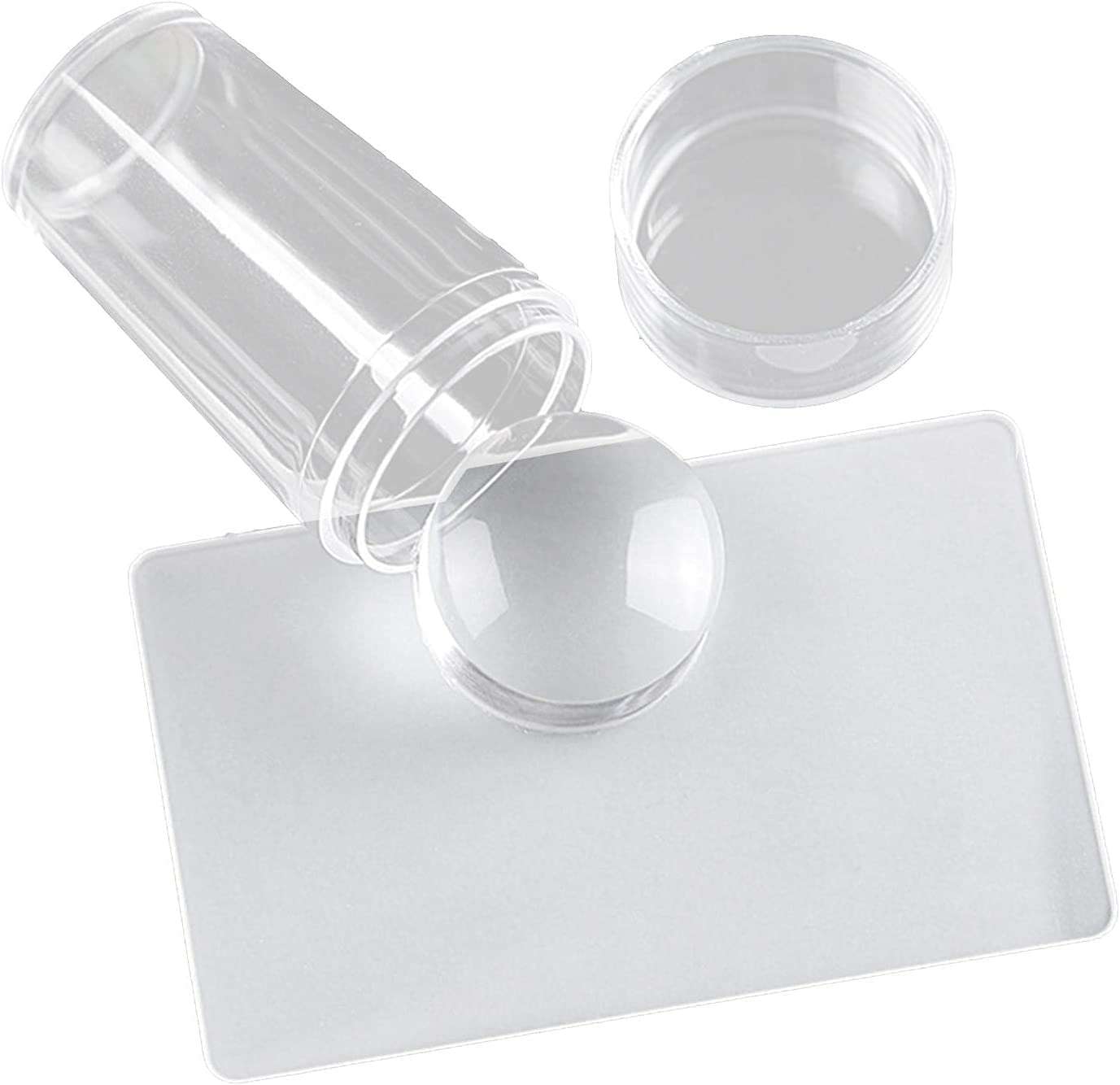 Sunshine Enterprise Nail Stamper Scraper Nail Art Tool Silicone Nail Stamper with Scraper Nail Art Stamping Plates Soft Silicone Jelly Nail Stamper Nail Art Accessories 1