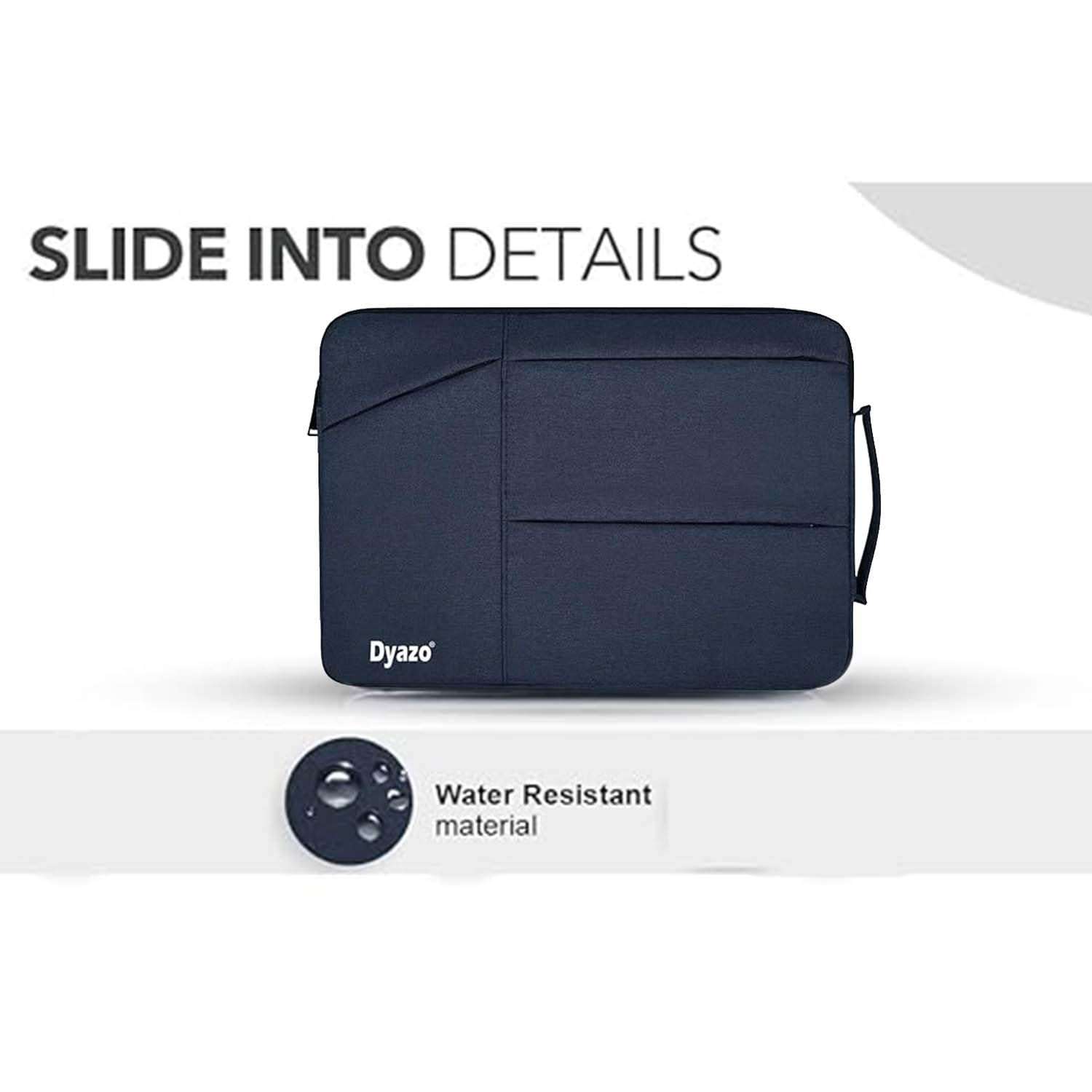 Dyazo 15-15.6 Inch Laptop Sleeve Bag with Three Front Pocket | Water Resistant & Shockproof Protective Cover with Charger Pouch | Compatible for Dell, HP, MacBook, Lenovo, Asus, Acer & More (Blue) 5