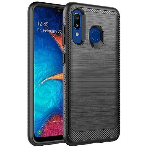 Samsung A20 Case,Galaxy A20 Case,Galaxy A50 Case,MAIKEZI Hybrid Dual Layer TPU Plastic Armor Defender Fashion Phone Case Cover for Samsung Galaxy A20/A30/A50(Black Brushed) 1