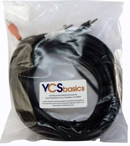 YCS basics 50 Foot 3.5mm Stereo Male to 2 RCA Male Cable 2