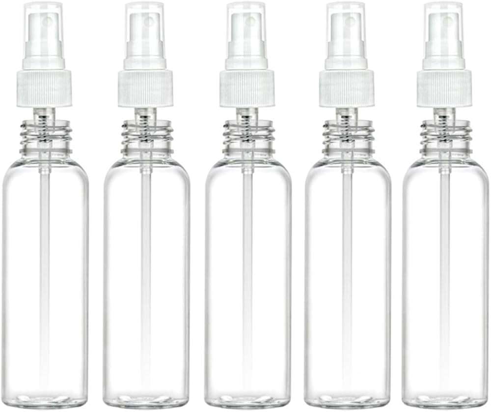 Multipurpose Refillable Mist Spray Empty Transparent Bottle, 100ml (Pack of 5) for Beauty & Personal Care, Face Moisturizing, Hair Moisturizing, Plants, Electronic Gadgets, Cleaning