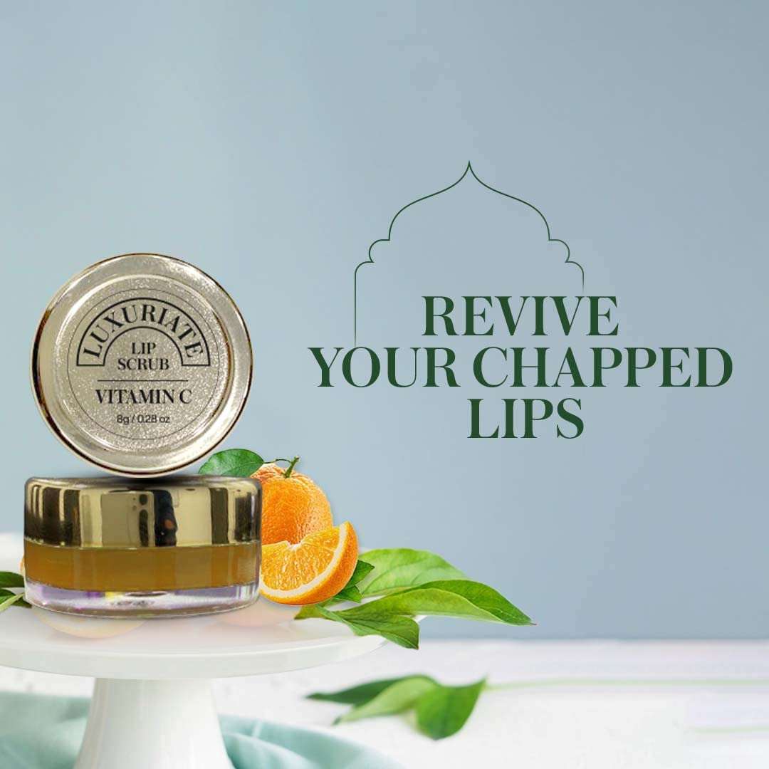 LUXURIATE Vitamin C Lip Scrub | Lightening & Brightening Dark Lips scrub For Men and Women | Smoker Chapped Lip & Lipstick Stains Removal Lip care- 8 gm 4