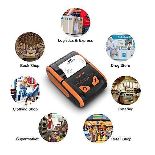 Rongta Receipt Printer Bluetooth, Portable Thermal Receipt Printer, Mini Mobile Printer for Small Business ESC/POS, Restaurant, Sales, Kitchen, Support iOS & Android Windows (58MM-RPP200) 6
