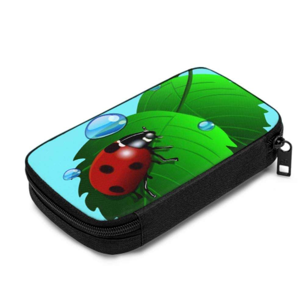 Electronics Accessories Organizer Bag Ladybird On Grass Water Drops Illustration Electronics Organizer Cable Bag Organizer for Musicians Storage Bag of Cases for Cable, Charger, Phone, USB, Sd Card 2