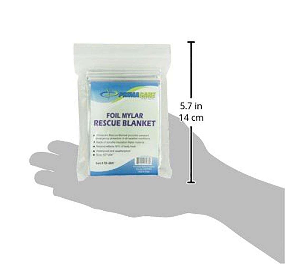 Primacare CSCB-6841 Emergency Mylar Thermal Foil Blanket, 52 in. x 84 in. (Pack of 200), Silver 5