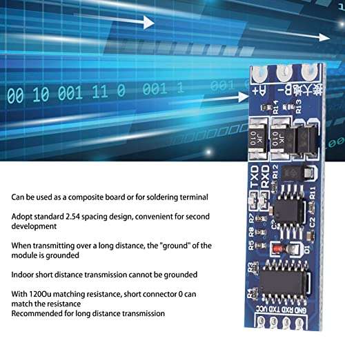 TTL to RS485 Module,5 Pcs TTL to RS485 Converter Module 120Ou Matching Resistance ABS Strong Anti Interference Lightning Protection TTL to RS485 Adapter Board ‑40°C to 85°C 2