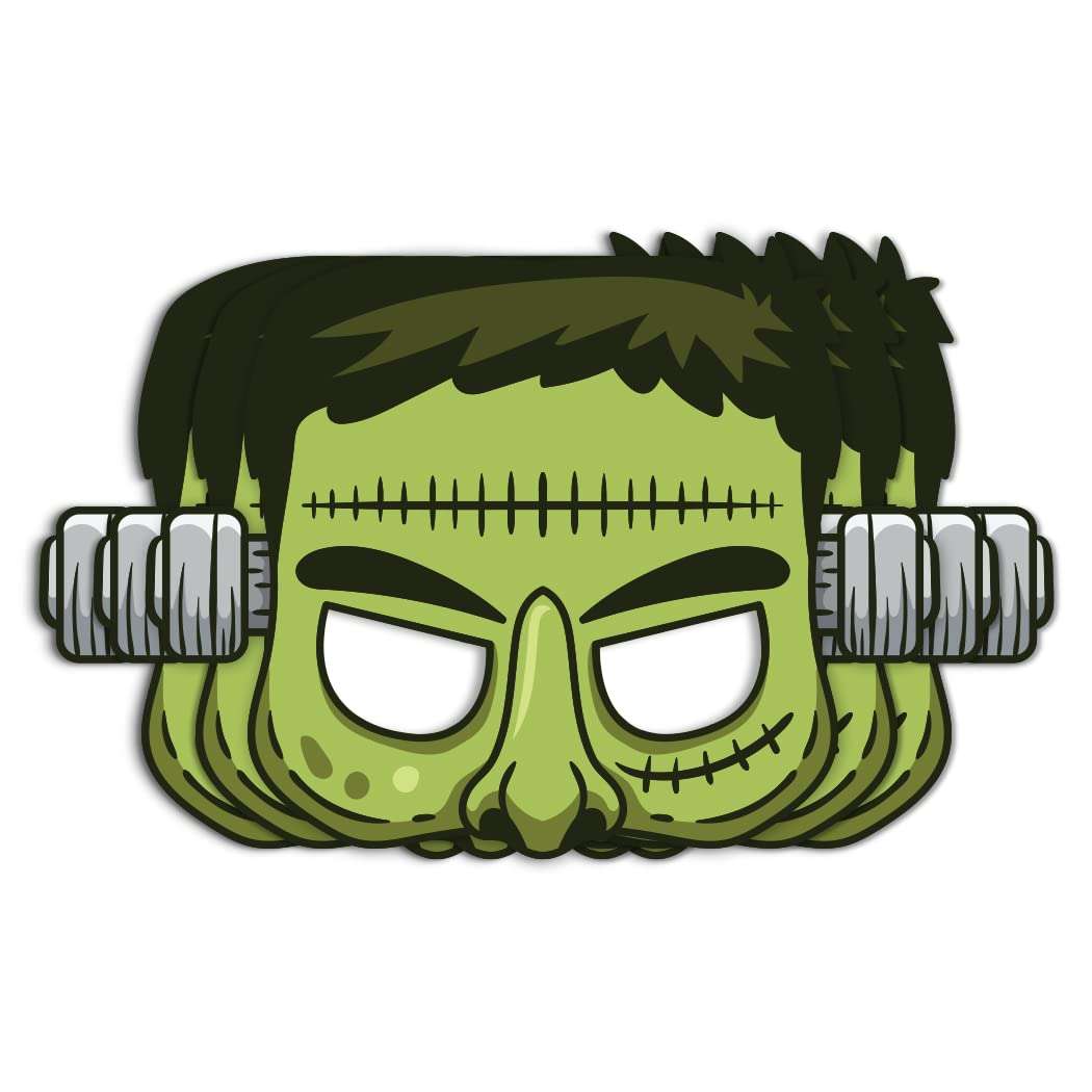 Festiko® Halloween Theme Eye Masks (42 Pcs), Halloween Theme Party Supplies, Return Gifts for Kids, Halloween Theme Party Items,Frankenstein Eye Masks for Kids 1