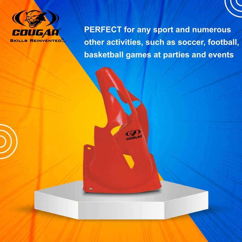 COUGAR Cone Marker, Cone Marker Set, Collapsible Cone Markers with Holes, Agility Cones, 9 Inch Agility Cone Marker Set (Pack of 8) 4