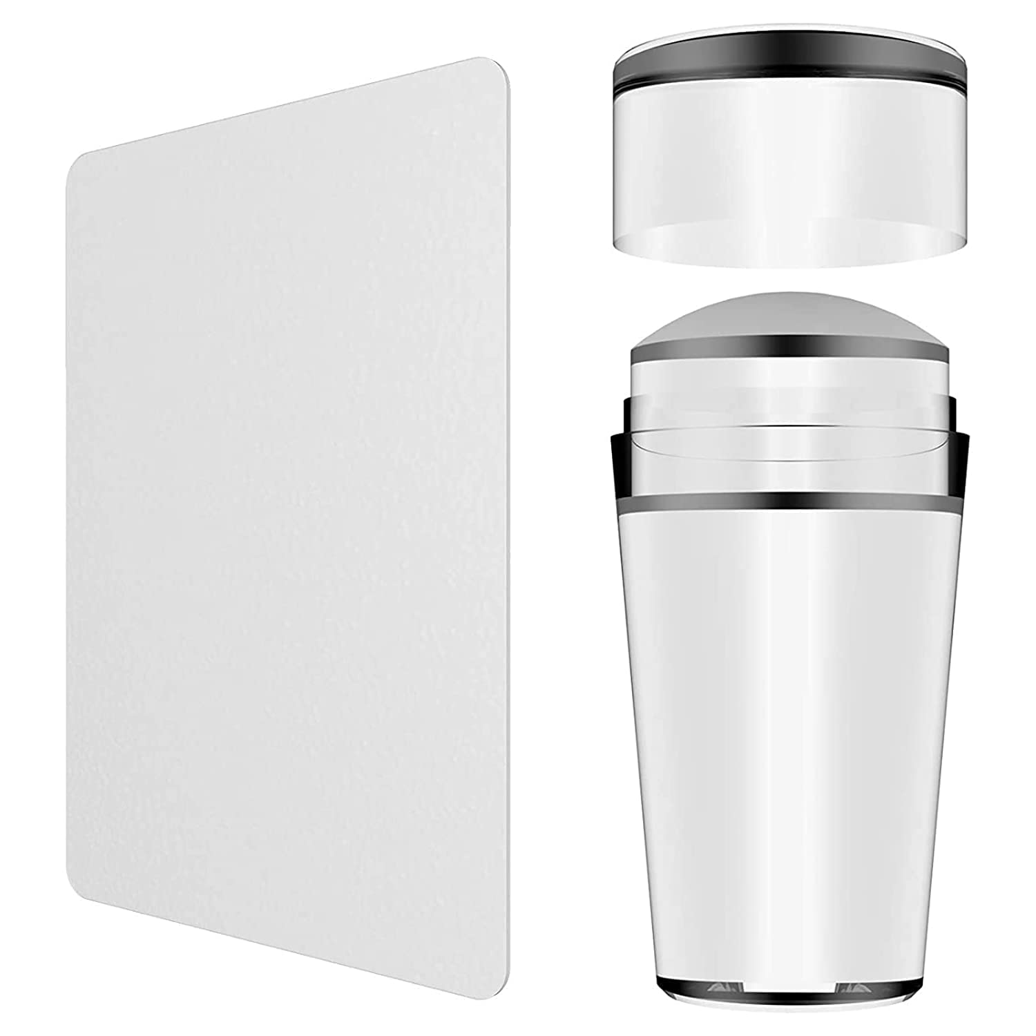 XAMILE Nail Art Stamper Clear Silicone Stamping Jelly with Scraper Transparent Visible Body, No Misplacement for DIY Nail Decor (Clear) 1