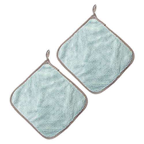 Excluzo 2PCS Super Absorbent Microfiber Kitchen Cloth Dish Cleaning Towel Blue 3