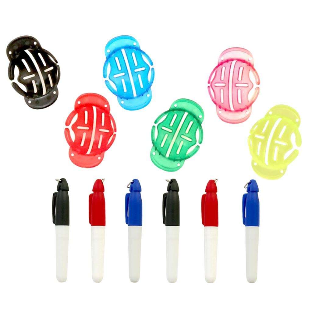 MOH 6pcs Golf Ball Line Marker Liner Drawing Alignment Tool Stencil Training Aid