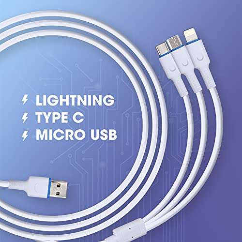 ZEBRONICS Zeb-UMLCC1201 3 In 1 cable(Micro Usb, c type and lighting cable)-white 4
