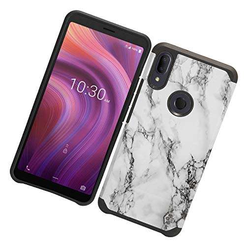 CELZEN - for Alcatel 3V (2019) 5032W - Hybrid Image Phone Case - AD1 Black Marble 6