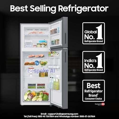 Samsung 419 L, 2 Star, Convertible 5-in-1, Digital Inverter, Frost Free Double Door, Bespoke AI WiFi Enabled Refrigerator (RT45DG6A2BS8HL, Silver, Elegant Inox) 4