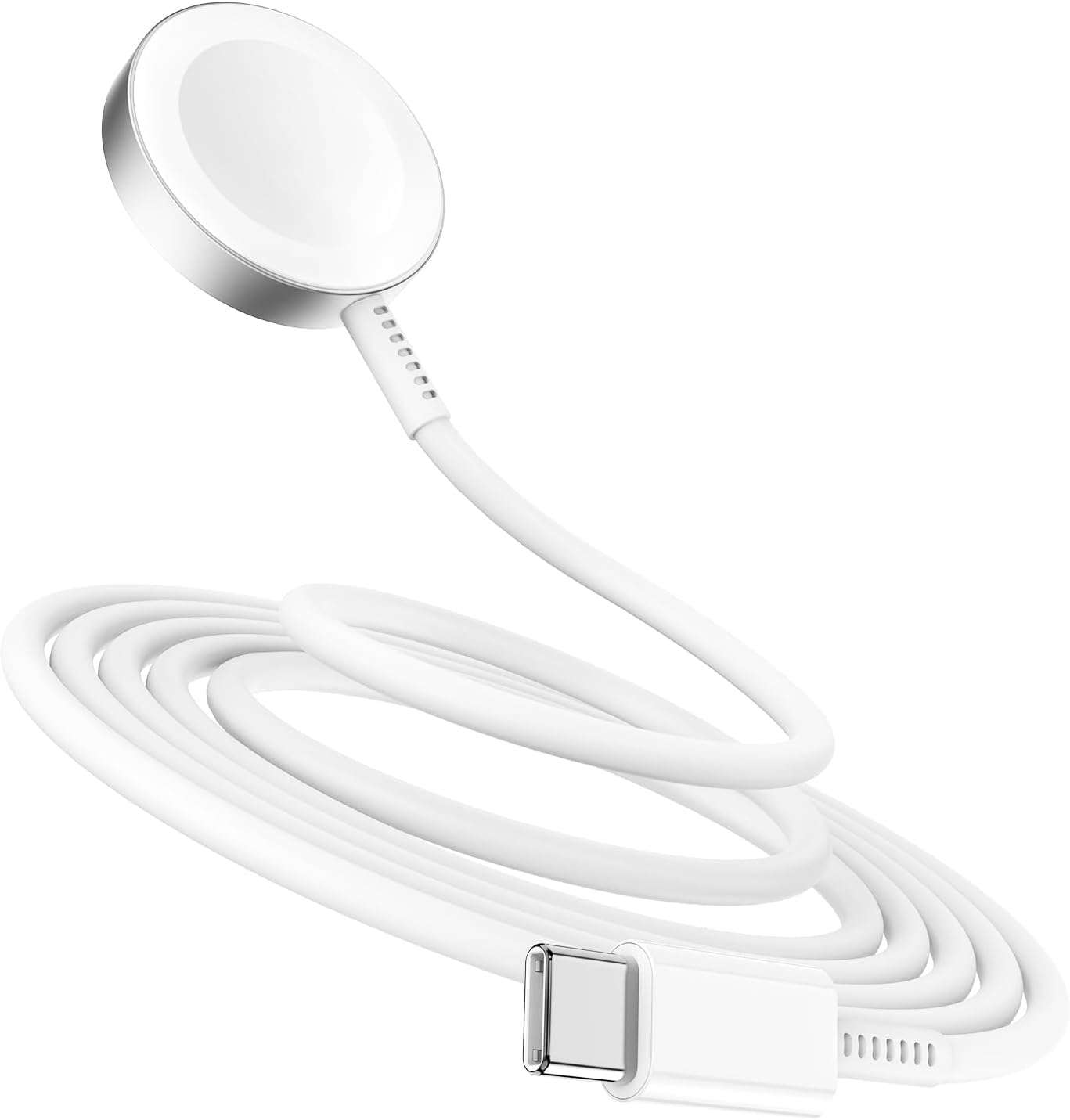 5W Fast Charging USB C Cable 6ft Compatible with Apple Watch Series SE2/8/7,[Apple MFi Certified] Magnetic Watch Charger for iWatch 6/5/4/3/2/1 Includes 38mm 40mm 42mm 44mm 45mm Dimensions - White 1