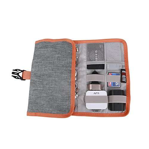 Electronic Organizer, BUBM Travel Cable Bag/USB Drive Shuttle Case/Electronics Accessory Organizer for Home Office-Grey 6