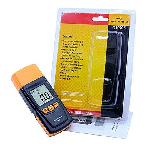 XUXUWA Moisture Meter GM605 Detachable Wood Moisture Meter Humidity Tester Timber Damp Detector Portable Wood Moisture Meter LCD Display Humidity tester 6