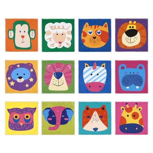 HiiARug 12pcs Carpet Squares for Classroom 18x18 Carpet Spots for Classroom Sitting Floor Seats for Kids Sit Spots for Classroom Kindergarten Playroom Decor Preschool Floor Dots for Classroom 1