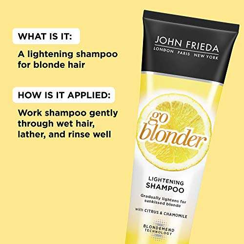 John Frieda Sheer Blonde Go Blonder Shampoo, Gradual Lightening Shampoo, 8.3 oz, with Citrus and Chamomile, featuring our BlondMend Technology 8.3Oz Bottle 2