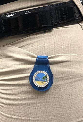 Giggle Golf Magnetic Ball Marker Clip with Two Bling Golf Ball Markers (Beach Scene & Blue Flip Flips) 2