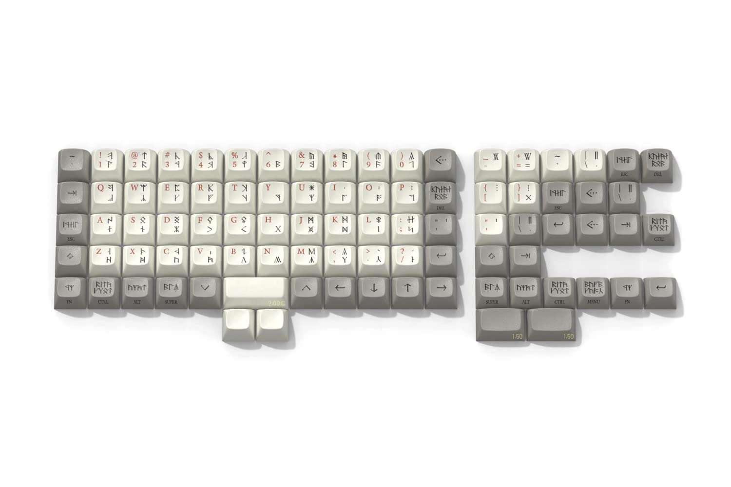 DROP The Lord of The Rings MT3 Dwarvish Keycap Set, PBT Hi-Profile, Cherry MX Style Keyboard Compatible with 40%, OLKB, Planck, Preonic, and More (Dwarvish Ortholinear Kit) 1