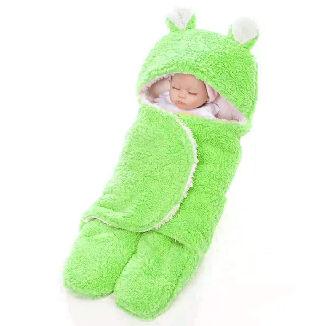 BRANDONN Baby Blankets New Born Combo Pack of Hooded Wrapper Sleeping Bag and Baby Bath Towel for 0-6 Months Baby Boys and Baby Girls Pack of 2 5