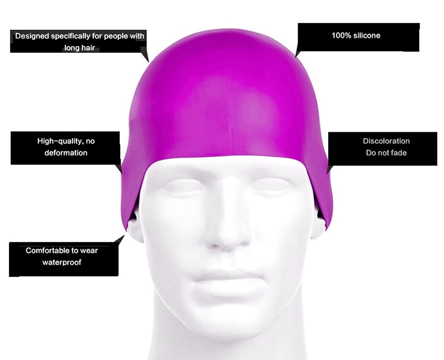 Majik Lightweight Silicone Solid Leakproof Swimming Cap for Kids Boys and Girls for Swimming Pool Or Shower Use 15 Grams Multicolor Pack of 1 4